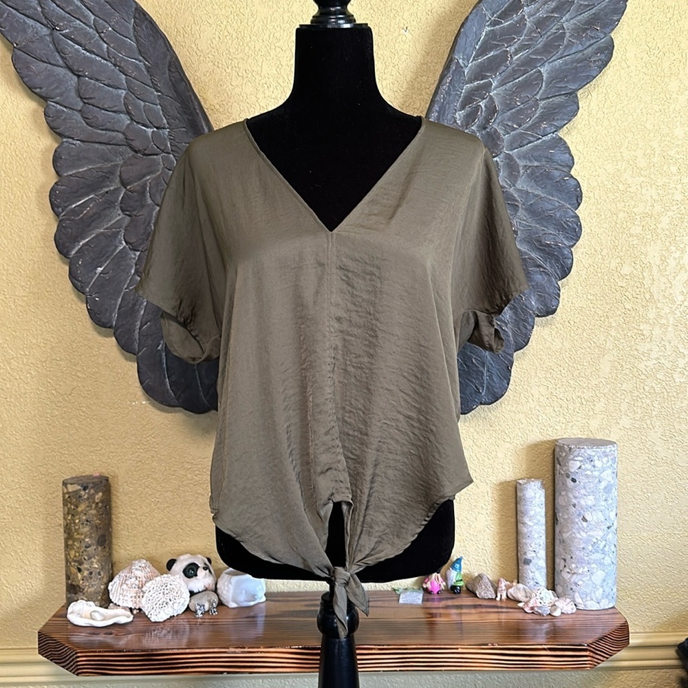 Lucky Brand Relaxed Tee Shirt with Front Tie